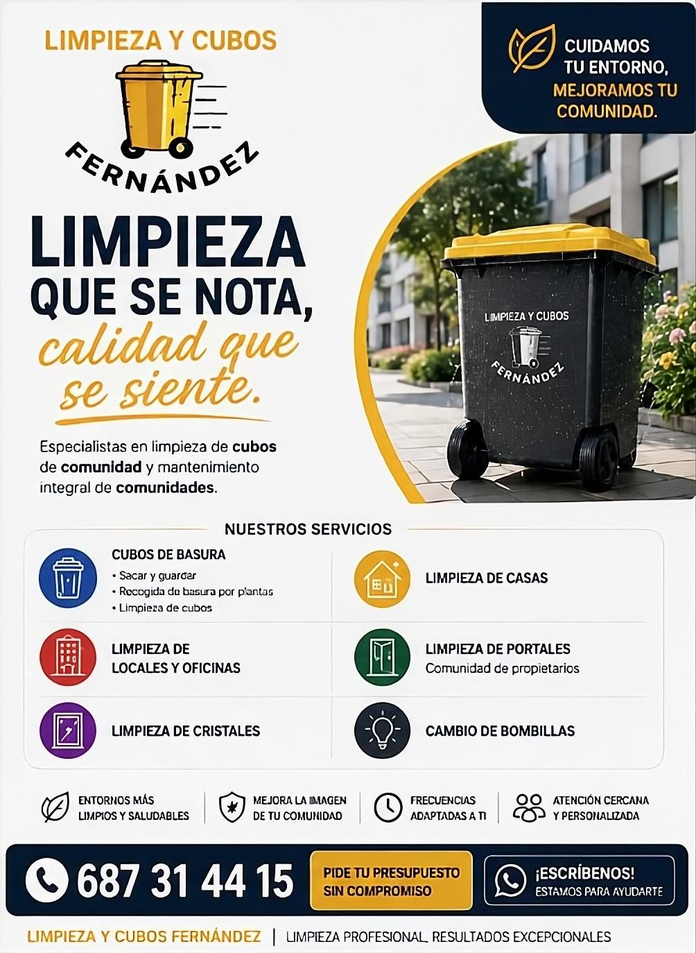 Servicios habituales de Limpieza y Cubos Fernández