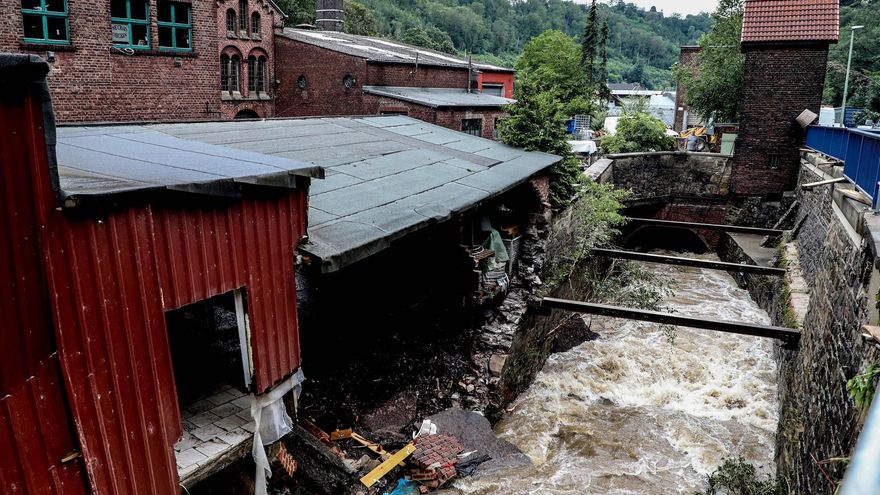 Un edificio destruido en Hagen, Alemania, tras las inundaciones.