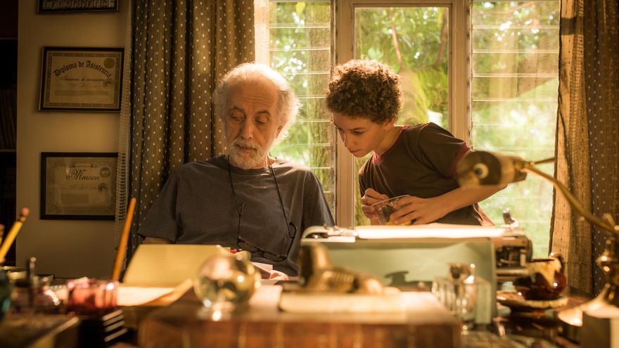 Fernando Trueba y Nicolás Reyes Cano en el rodaje de 'El olvido que seremos'