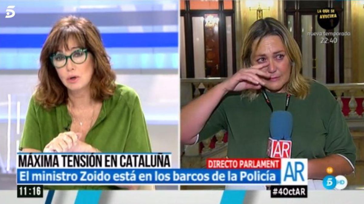 Mayka Navarro rompe a llorar en directo tras una discusión con Eduardo Inda