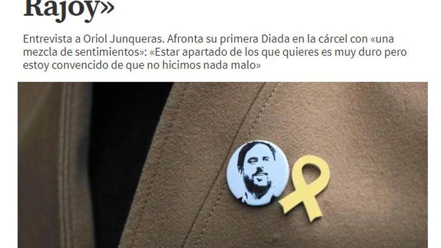 Captura de la entrevista a Oriol Junqueras en La Razón