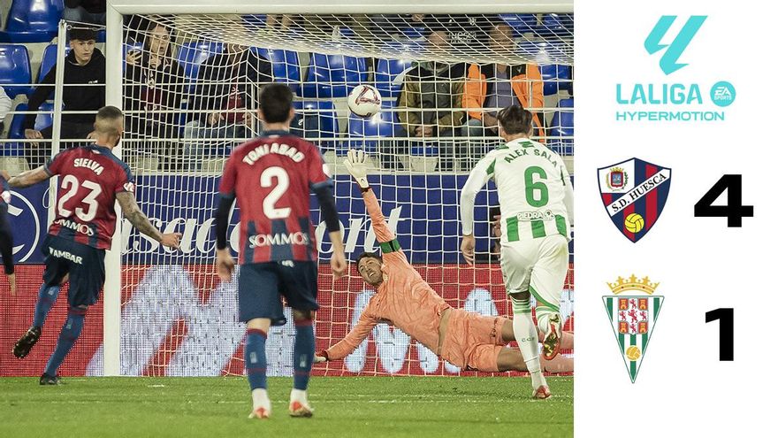 El Córdoba CF saca tarde las uñas y cae de manera clara en Huesca