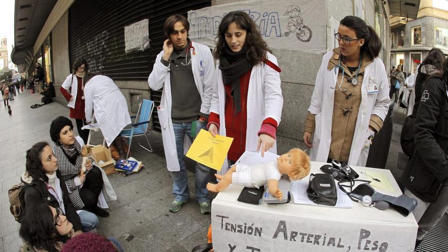Movilizaciones a favor de la sanidad pública.