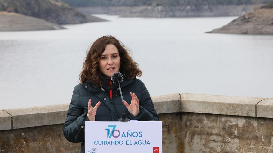 Isabel Díaz Ayuso en su visita al embalse de El Atazar