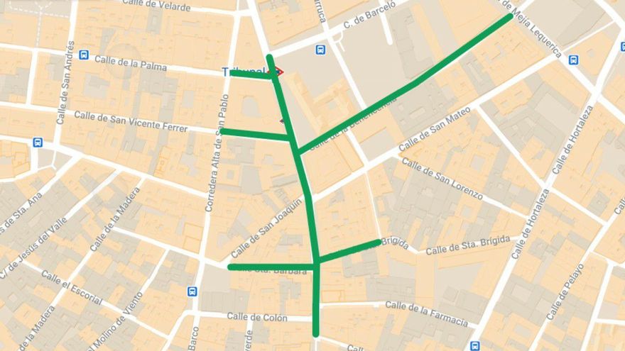 Tramos peatonalizados del entorno de Fuencarral. / Somos Malasaña