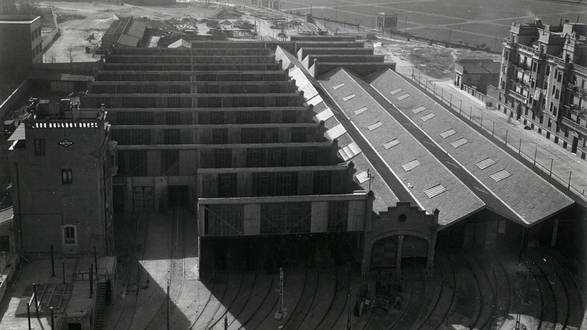 Cocheras Cuatro Caminos - vista aérea en 1965