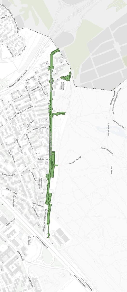 Plano del ámbito que será intervenido en la carretera de Boadilla