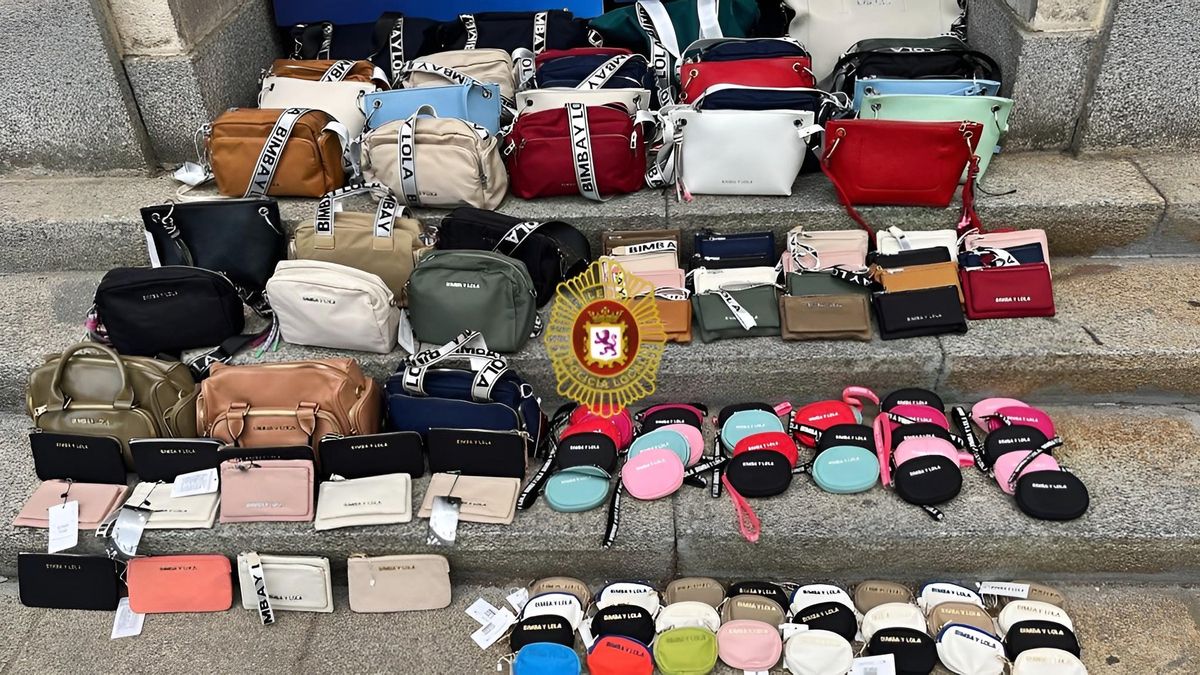 Multitud de falsificaciones de Bimba y Lola decomisadas por la policía en el Rastro de León