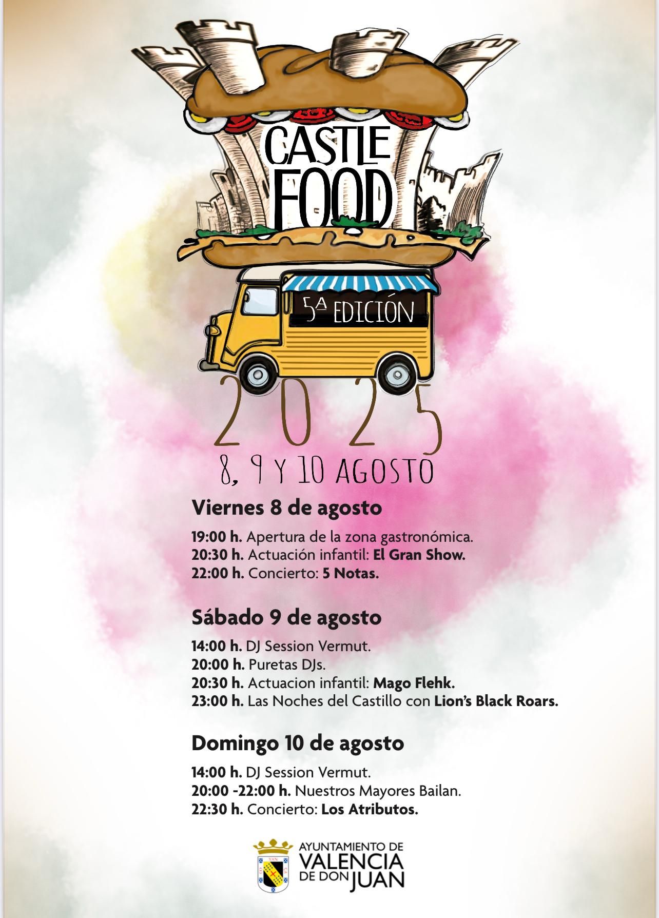 Programa del festival gastronómico Castle Food de Valencia de Don Juan.