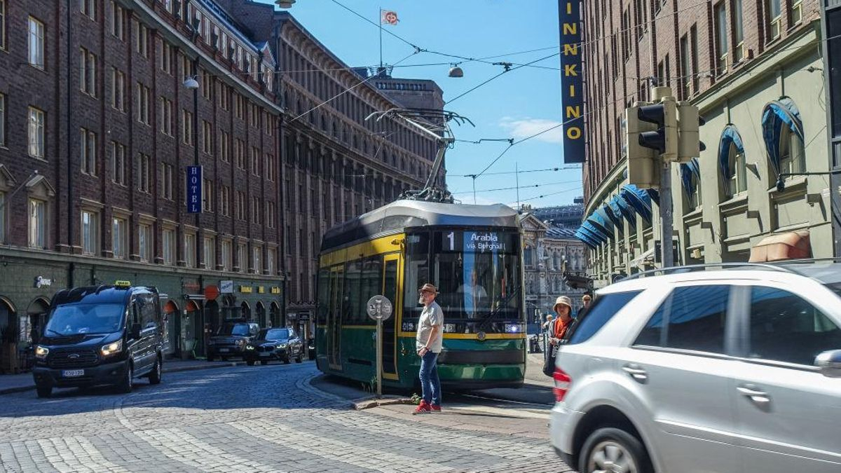Imagen de archivo de tráfico en Helsinki.