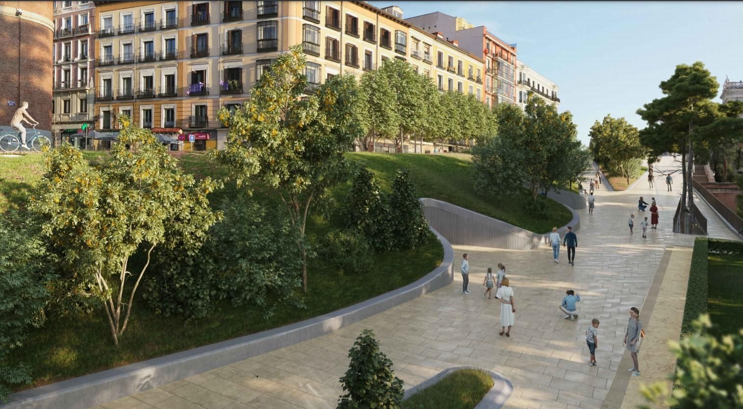 Vista del proyecto Plaza España, en la zona del Palacio Godoy