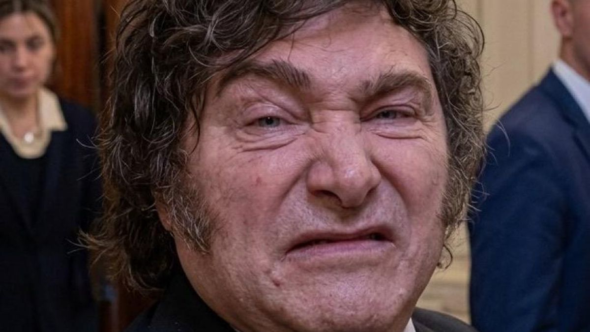 Javier Milei, en el momento en que agrede a periodistas a la salida de la Cámara de Diputados, el 29 de abril de 2026