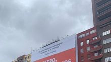 La lona que Ciudadanos ha colocado en Madrid.