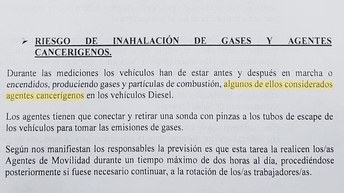 Uno de los apartados del informe de Madrid Salud en el que se señala el riesgo de agentes cancerígenos