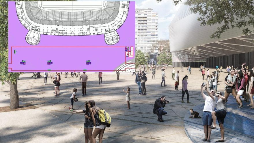 El Ayuntamiento cambia las obras en la plaza que cedió al Real Madrid durante los próximos 40 años frente al Bernabéu