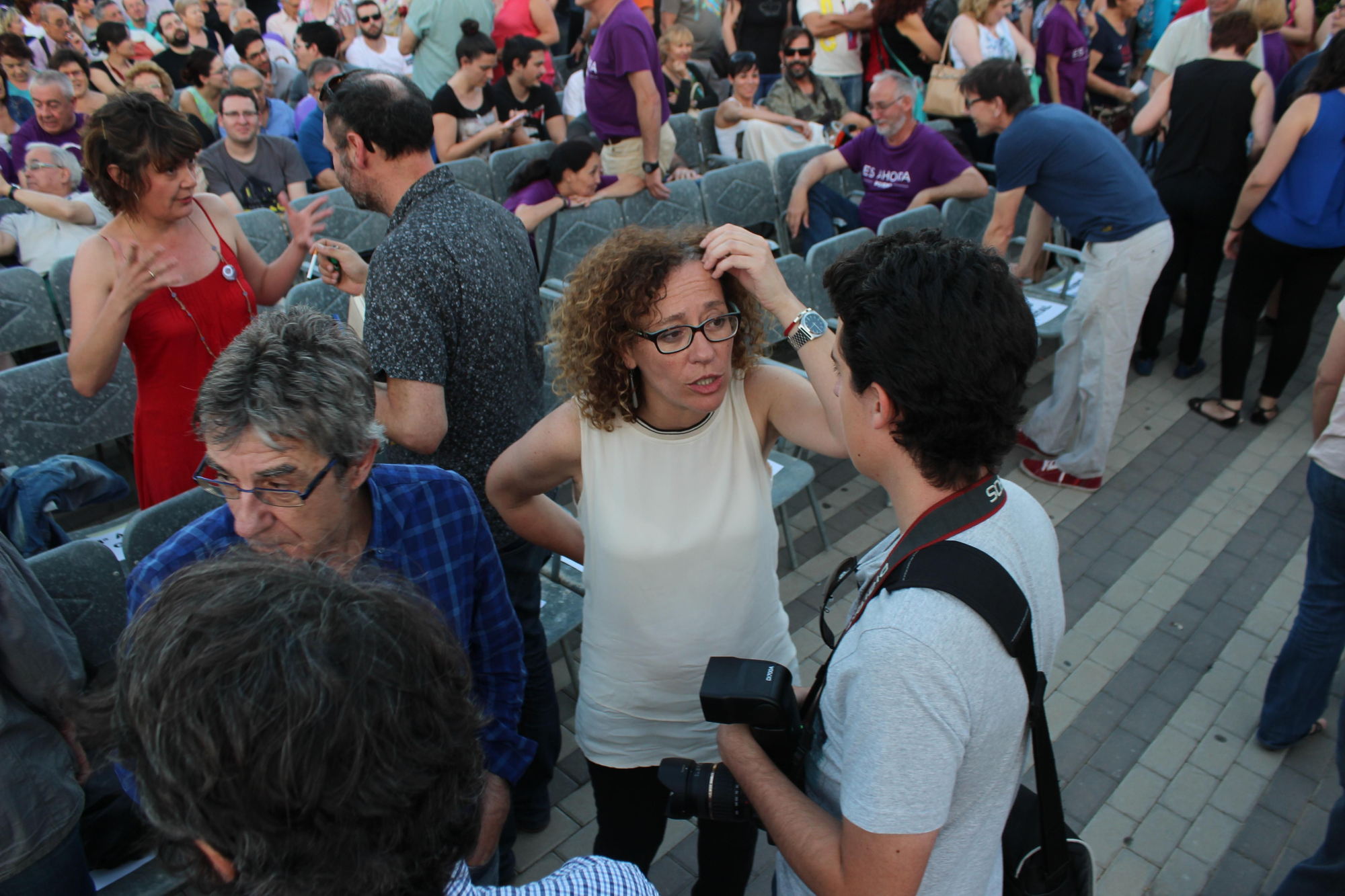 Alicia Morales, número 1 de la lista de Es Ahora Murcia, antes del mitin de Podemos