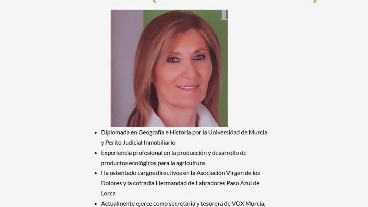 Biografía de Carmen Menduiña en la página de Vox
