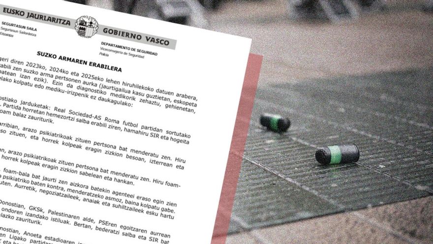 Un informe de la Ertzaintza reconoce 184 intervenciones con armas de fuego desde 2023, 19 de ellas "en contra de personas"