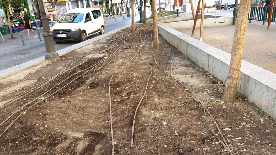 Estado en el que el Ayuntamiento ha dejado el huerto vecinal