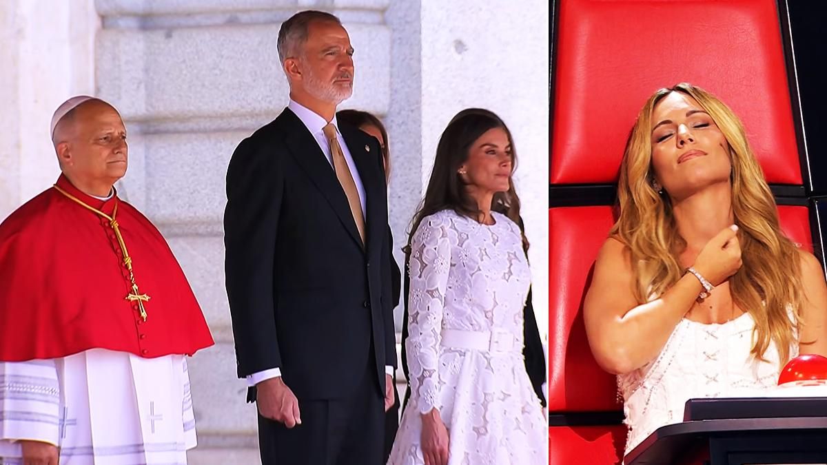 El papa León XIV con los reyes de España en Madrid / Edurne en 'La Voz Kids'
