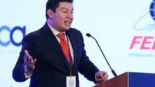 El director de Felaban (Federación Latinoamericana de Bancos), Jorge Saza, habla este lunes durante el V Congreso Latinoamericano de Educación e Inclusión Financiera, en Quito (Ecuador).