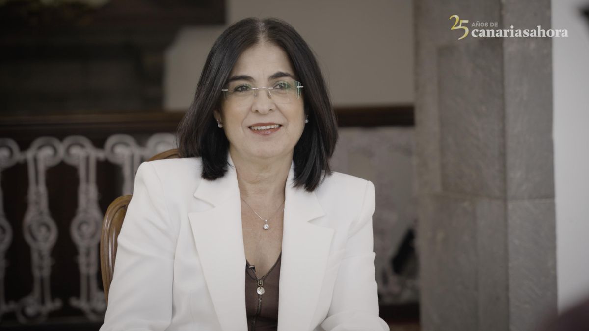 Carolina Darias, en un momento de la entrevista con Carlos Sosa.