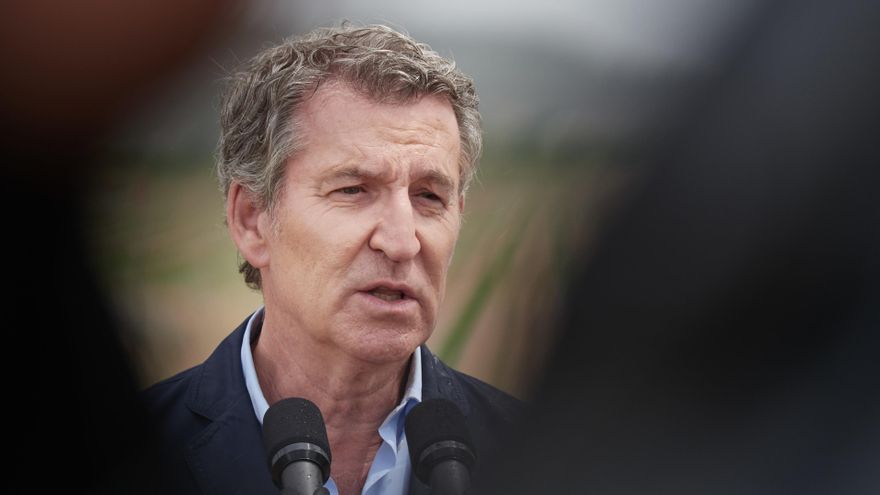 El presidente del PP, Alberto Núñez Feijóo, a 3 de junio de 2025, en Fontellas (Navarra).