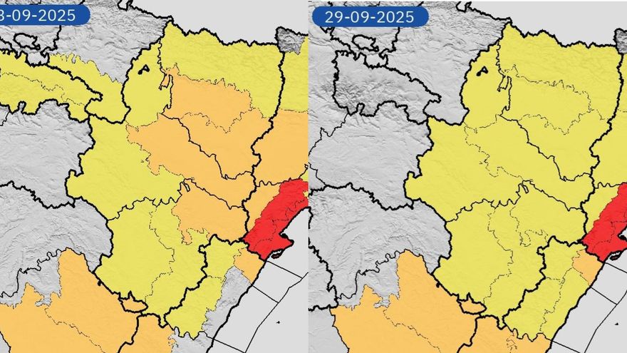 Alerta por lluvias intensas en Aragón: hasta 80 litros pueden caer en puntos de las tres provincias
