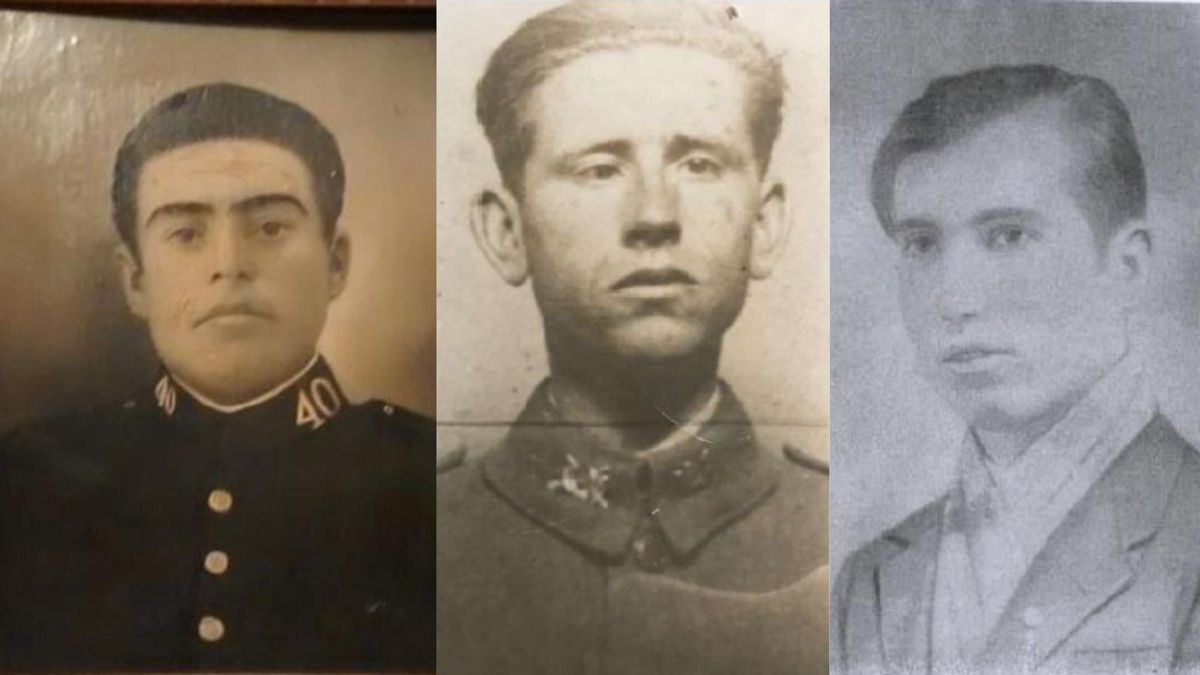 Los represaliados franquistas de Los Cerralbos Pablo Arrogante, Teodoro Dionisio Fernández y Lucio Jiménez.