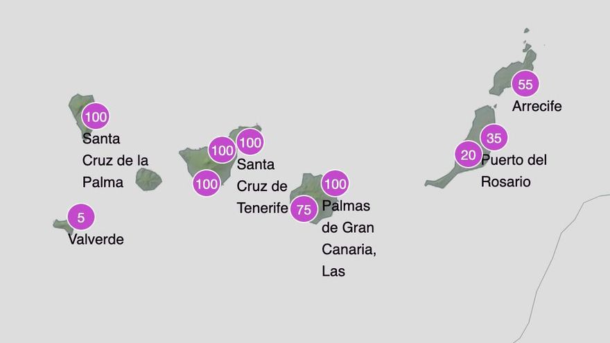 Predicción de lluvia para el miércoles
