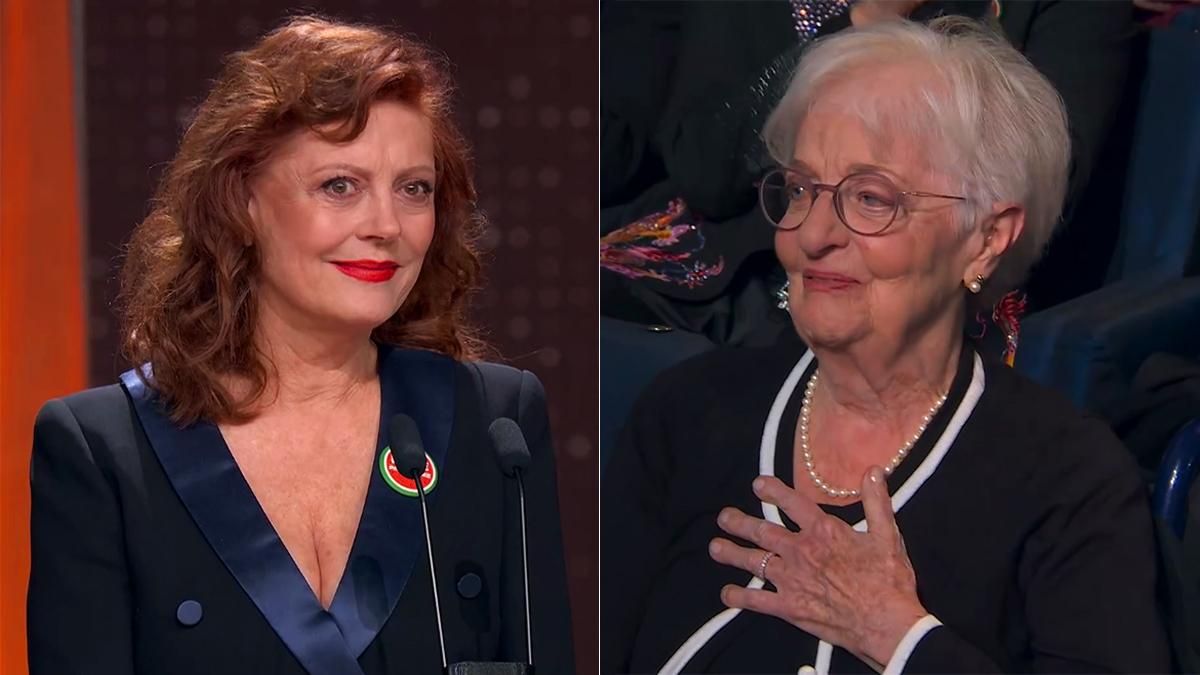 Susan Sarandon y María Luisa Solá, en la gala de los Goya 2026