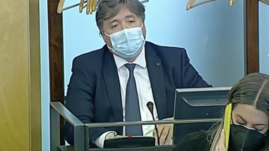 El portavoz de Justicia del PP, Luis Santamaría, durante la Comisión de la Kitchen.