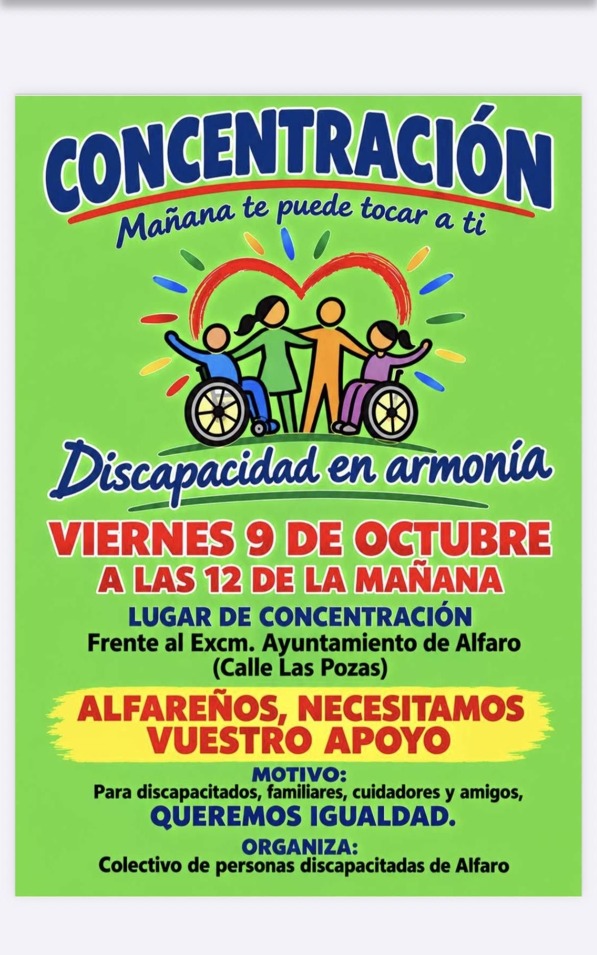 Concentración en Alfaro pidiendo más accesibilidad