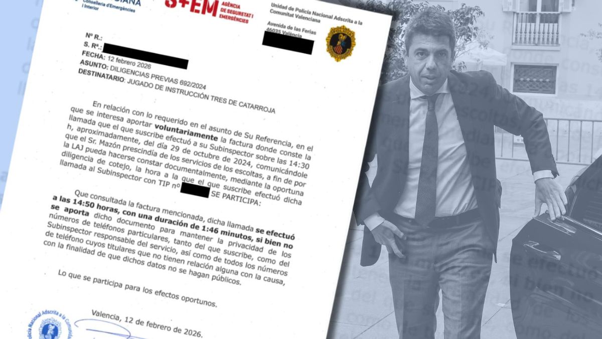 Mazón va renunciar a l’escorta en entrar en El Ventorro 40 minuts després que Pradas l’alertara del perill a Utiel