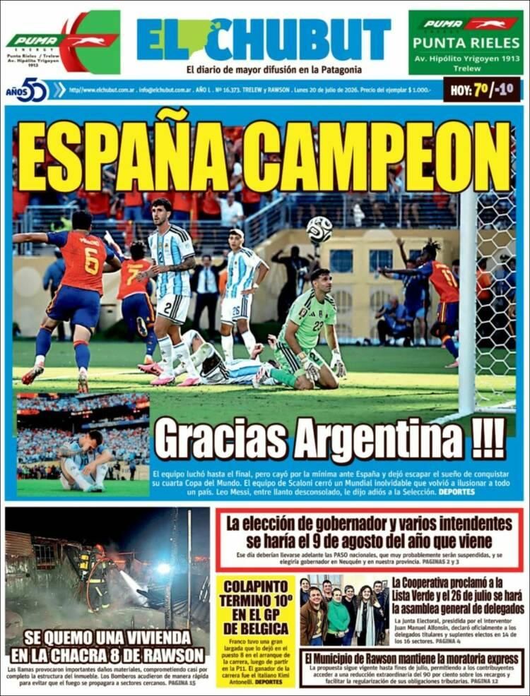 Las lágrimas de Messi y el título de España, en las tapas de los diarios del mundo