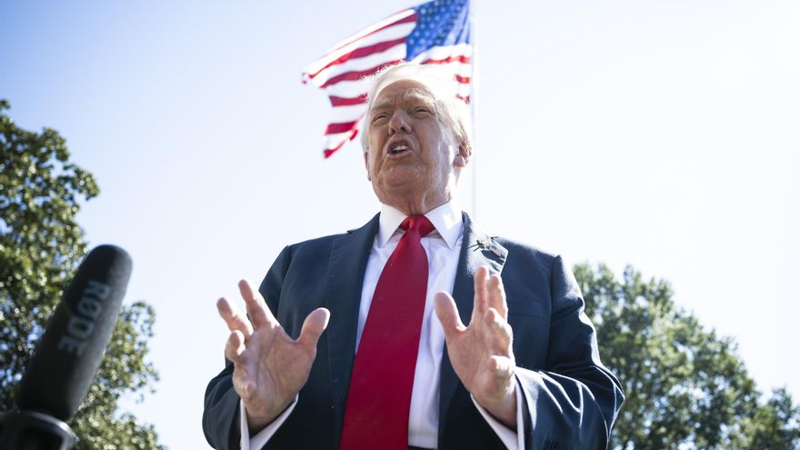 El presidente de Estados Unidos, Donald Trump, asistira a la firma de la paz entre Israel y Hamás. EFE/ Graeme Sloan POOL