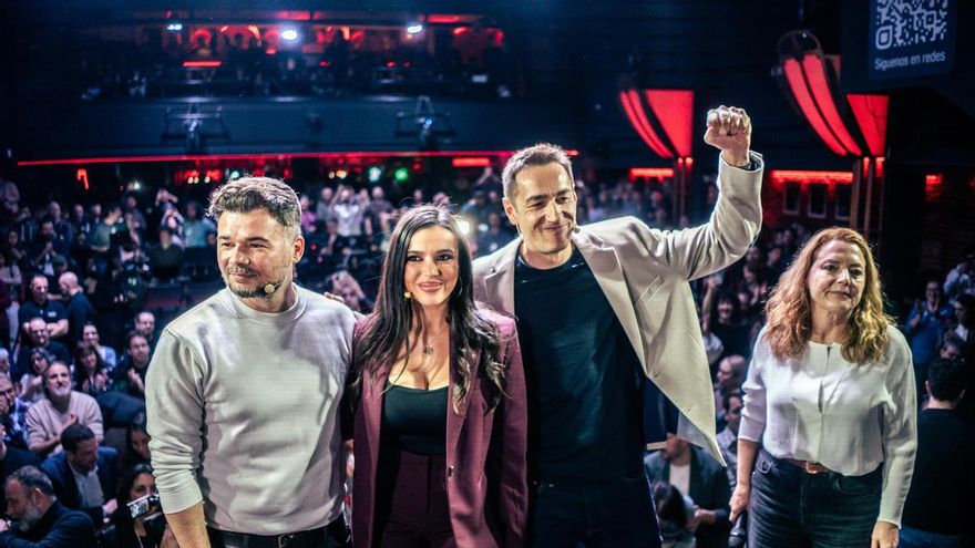 Gabriel Rufián, Sarah Santaolalla, Emilio Delgado y Emilia Sánchez