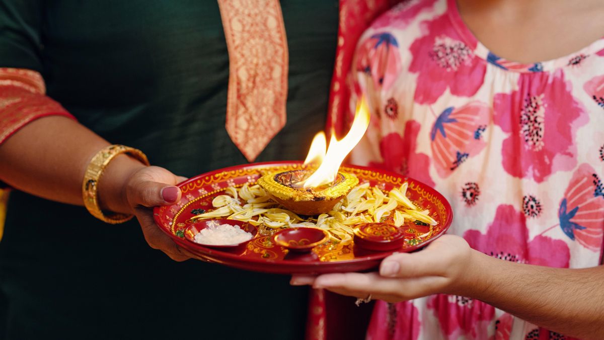 Celebración del rezo de Diwali.