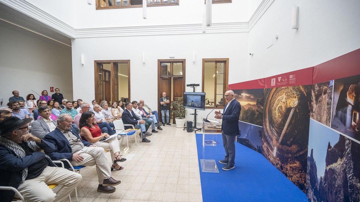 El presidente del Cabildo de Gran Canaria, Antonio Morales, durante la celebración del sexto aniversario de la declaración de la isla como Patrimonio Mundial