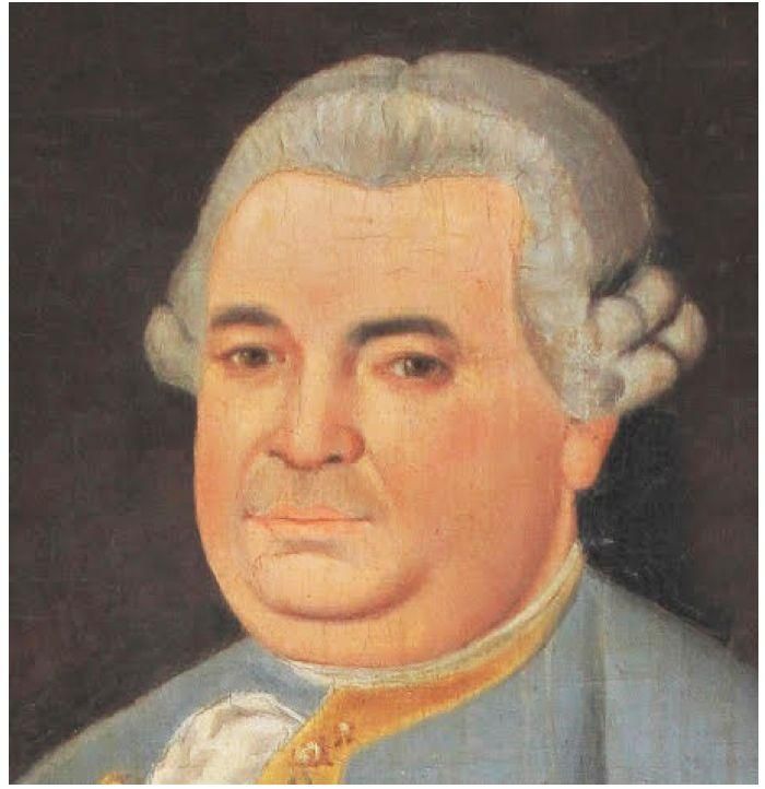 Pintura de un retrato de Cristóbal Pérez Volcán.