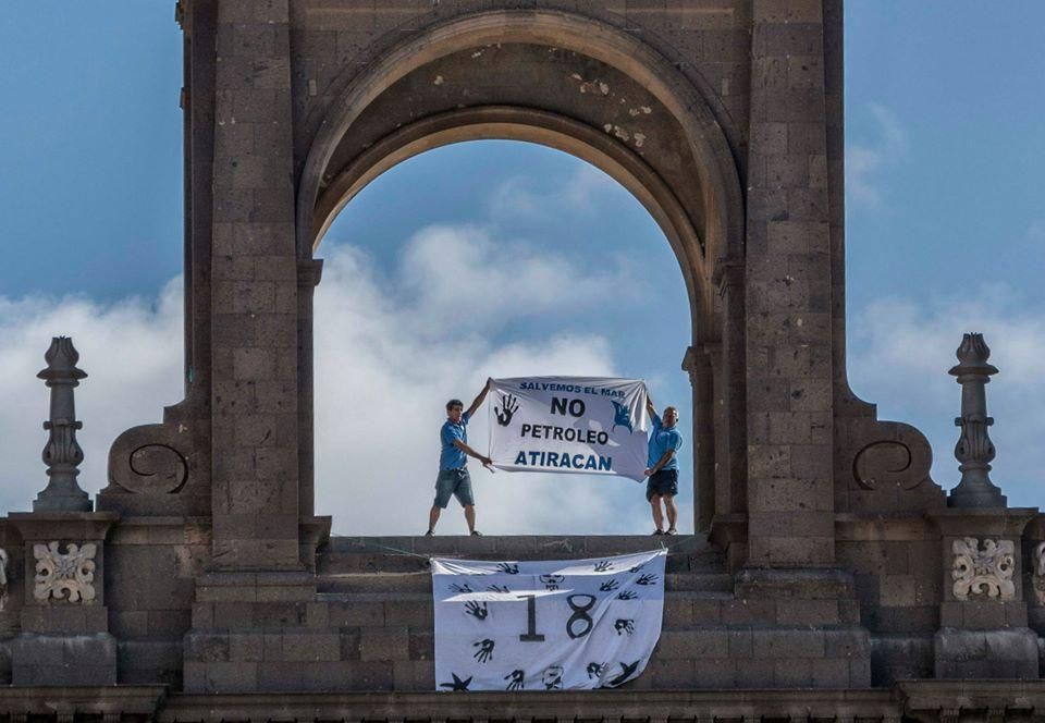 Protesta en la Catedral Basílica de Santa Ana. Marcos Bolaños