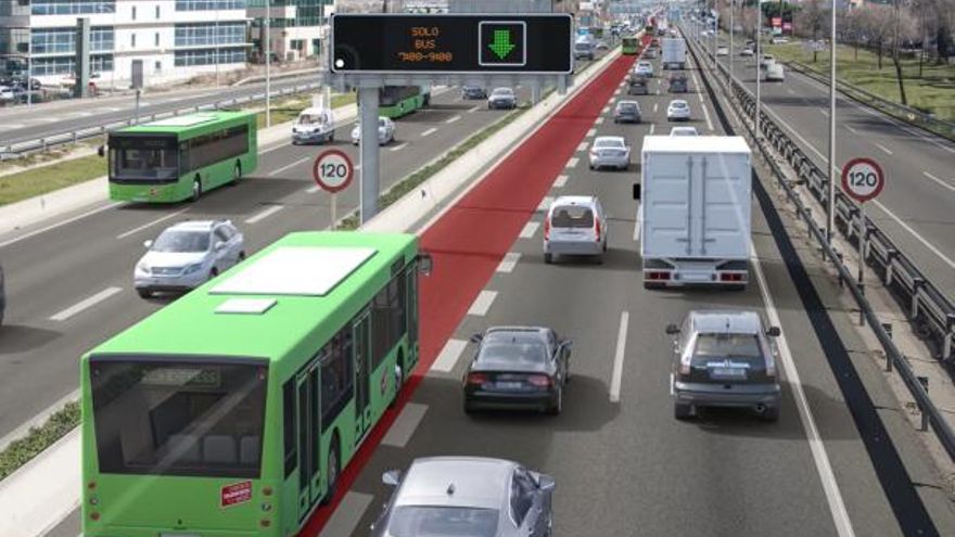 El segundo Bus-VAO de Madrid empezará obras este año y tendrá 14,3 kilómetros de Torrejón a la capital