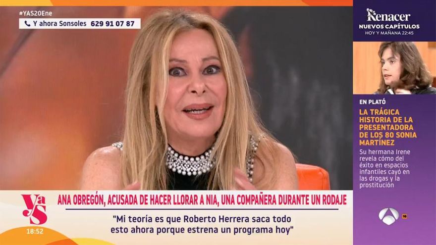 Ana Obregón "pide paz" a Nia y señala al presentador de RTVE Roberto Herrera desde Antena 3: "A ver si le ve alguien..."
