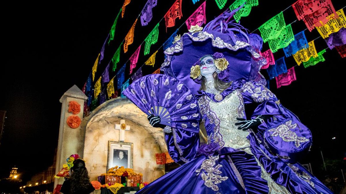 Una de las catrinas que desfilarán por las calles de Madrid