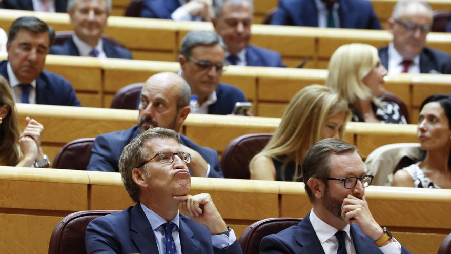 Núñez Feijóo durante el pleno del Senado del martes.