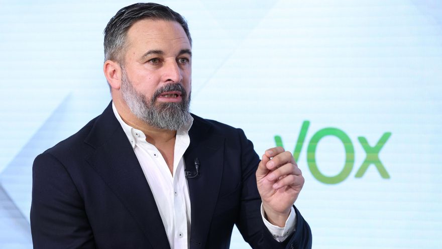 El presidente de Vox, Santiago Abascal, en una entrevista concedida a Europa Press.