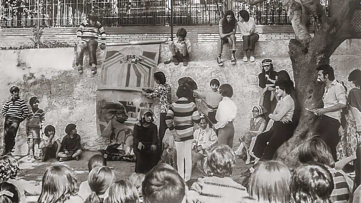 La inicial Escola Tramuntana, als anys seixanta.