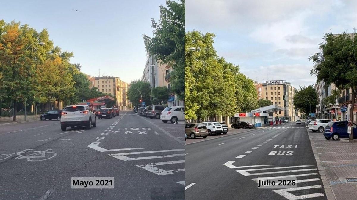 Carril bus en 2021 y 2026