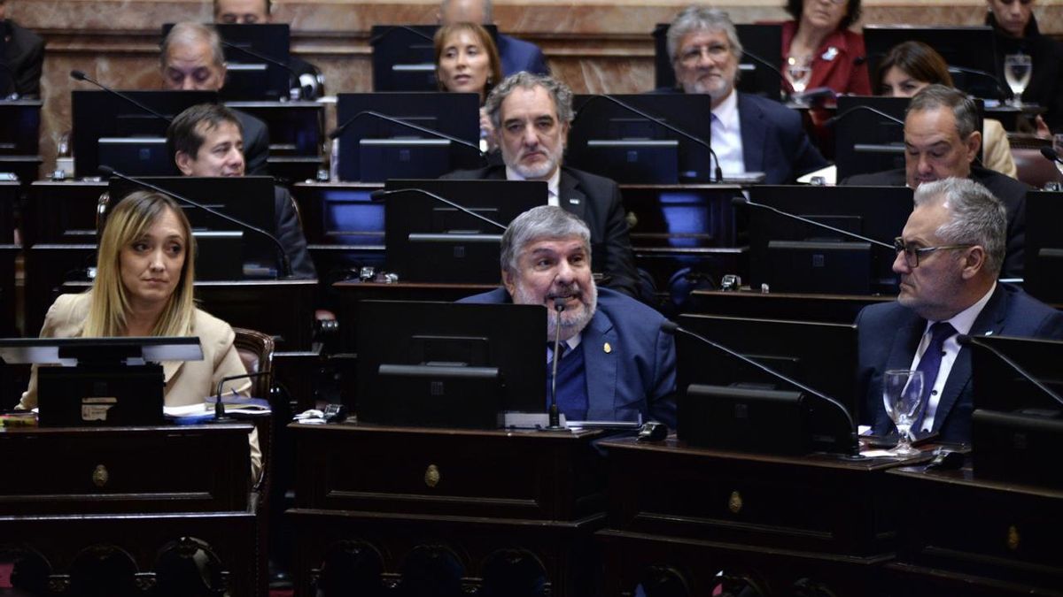 Los senadores del peronismo, José Mayans, Anabel Fernández Sagasti, entre otros