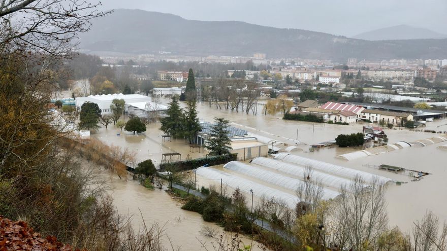 Imagen de las inundaciones en Pamplona.
